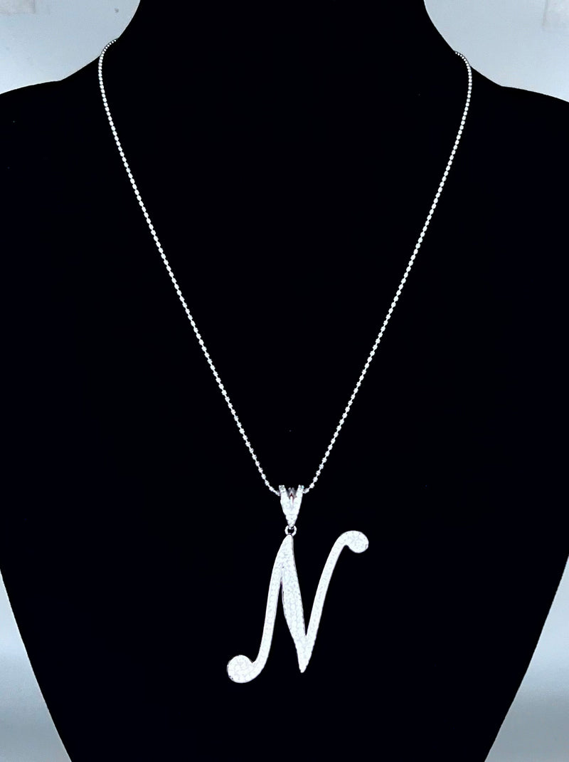 Initial Necklace Sterling Silver - N