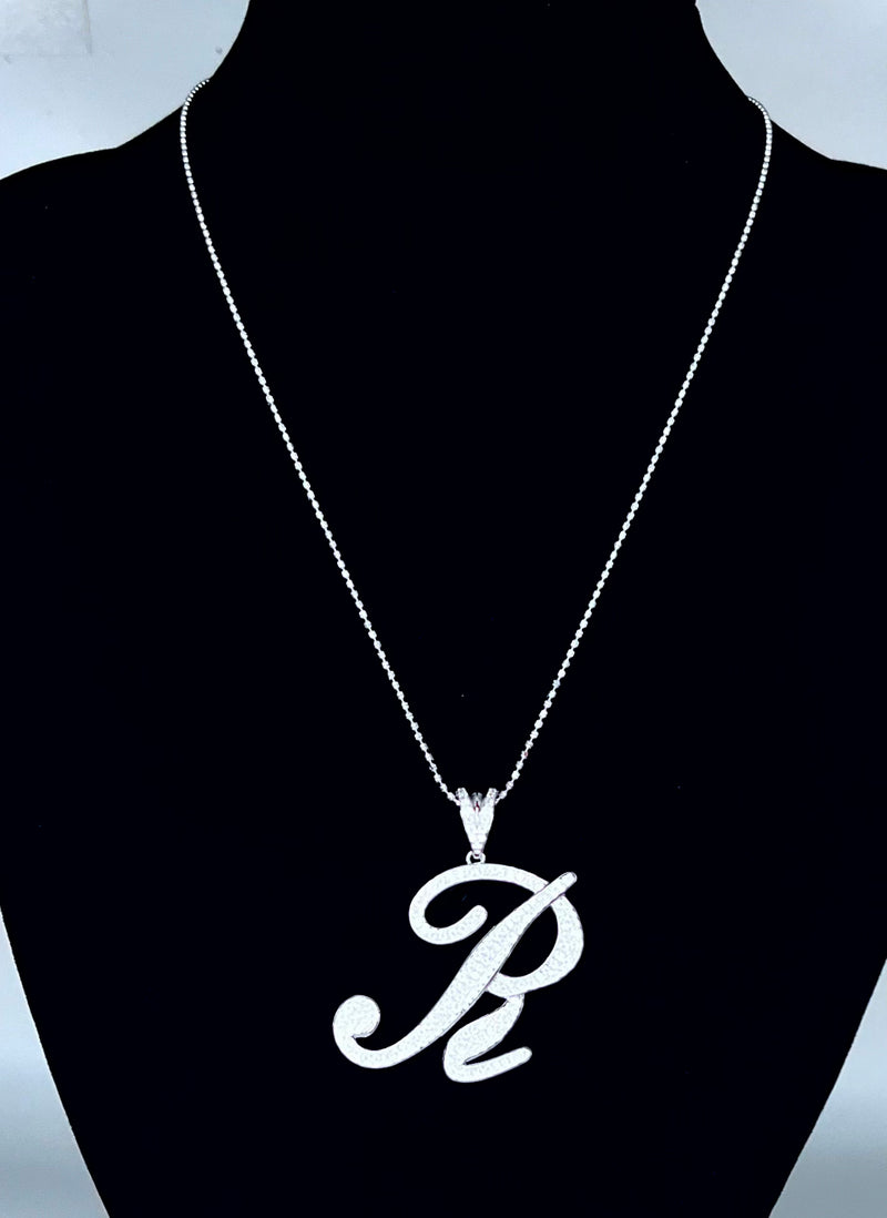 Initial Necklace Sterling Silver - R