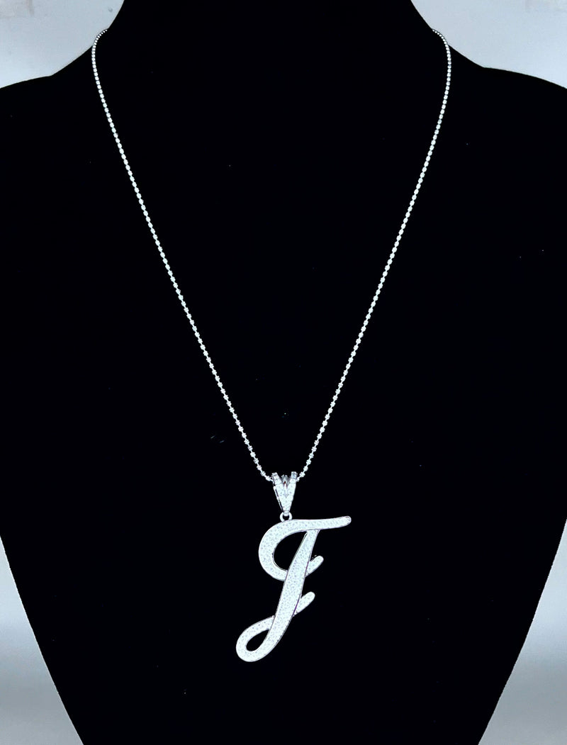 Initial Necklace Sterling Silver - J