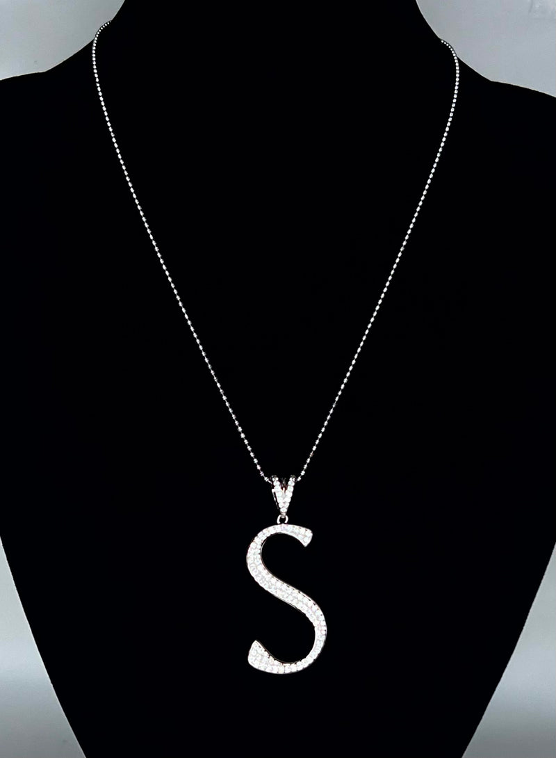 Initial Necklace Sterling Silver - S