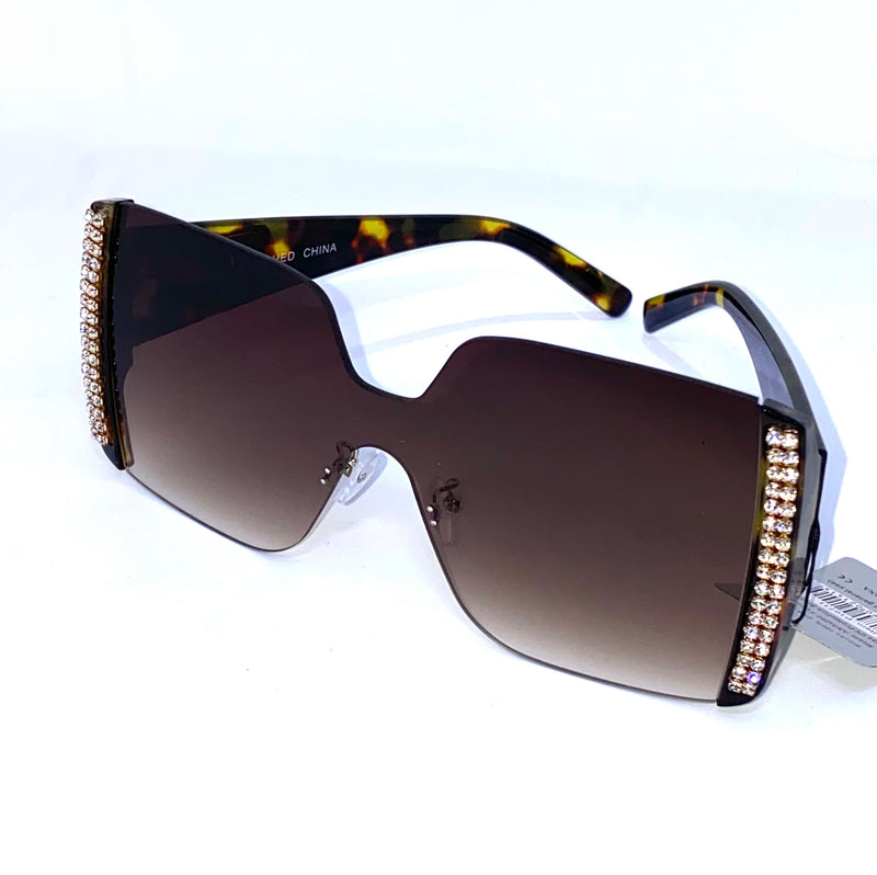 Luxury Designer Square Sunglasses - Brown