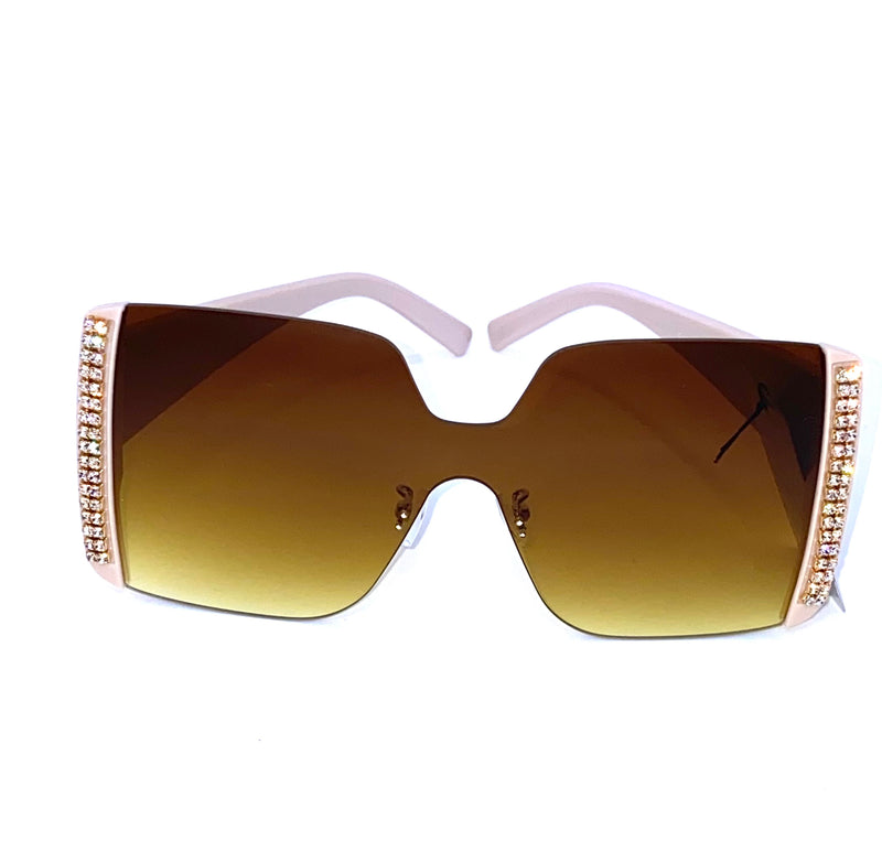 Luxury Designer Square Sunglasses - Creme